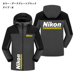 スポーツ＆カルチャー プリント アウター カメラブランド風デザイン メンズ 防風 防寒 ジャケット
