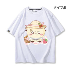 人気キャラ プリント トップス ピクニックのひととき ユニセックス 半袖Ｔシャツ