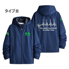 スポーツ＆カルチャー プリント カッコいい モトスタイル メンズ 防風 防寒 レーシングジャケット
