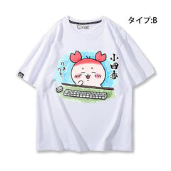 人気キャラ プリント トップス 麻雀対決 ユニセックス 半袖Ｔシャツ