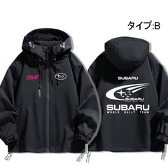 スポーツ＆カルチャー プリント STI メンズ 防風 防寒 レーシングジャケット