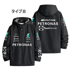 スポーツ＆カルチャー プリント カッコいい F1 メンズ 防風 防寒 レーシングジャケット