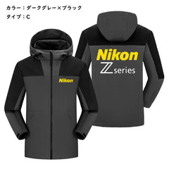 スポーツ＆カルチャー プリント アウター カメラブランド風デザイン メンズ 防風 防寒 ジャケット