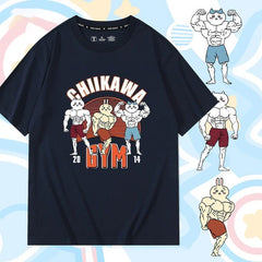 人気キャラ プリント トップス 筋肉兄貴 ユニセックス 半袖Tシャツ