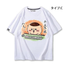 人気キャラ プリント トップス 麻雀対決 ユニセックス 半袖Ｔシャツ