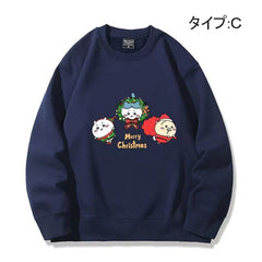 人気キャラ プリント トップス MERRY CHRISTMAS ユニセックス 長袖 スウェット