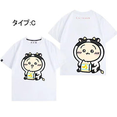人気キャラ プリント トップス 牛乳 ユニセックス 半袖Ｔシャツ