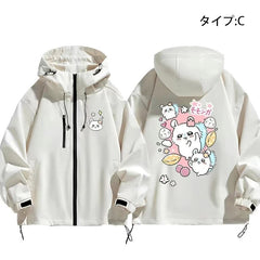 人気キャラ プリント ジャケット 楽しい週末 ユニセックス プリント カジュアル アウター