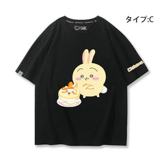人気キャラ プリント トップス デザート ユニセックス 半袖Ｔシャツ