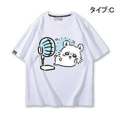 人気キャラ プリント トップス 扇風機 ユニセックス 半袖Ｔシャツ