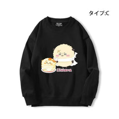 人気キャラ プリント トップス 食いしん坊 ユニセックス 長袖 スウェット