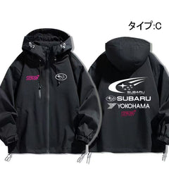 スポーツ＆カルチャー プリント STI メンズ 防風 防寒 レーシングジャケット