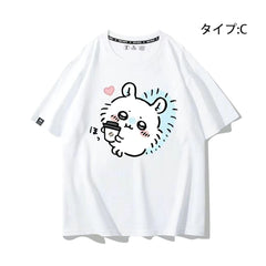 人気キャラ プリント トップス 食いしん坊の日常 ユニセックス 半袖Ｔシャツ