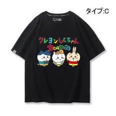 人気キャラ プリント トップス しんちゃんコスプレ ユニセックス 半袖Ｔシャツ