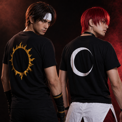 人気キャラ プリント トップス 太陽＆ムーン 背面ビッグプリント ユニセックス 半袖Ｔシャツ