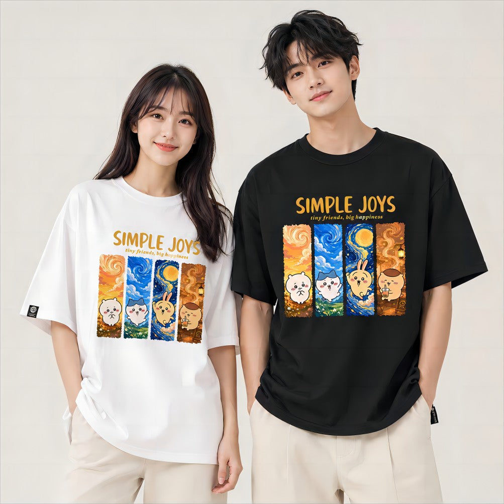 人気キャラ プリント トップス SIMPLE  JOYS ユニセックス 半袖Ｔシャツ