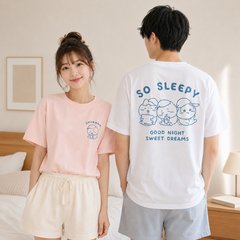 人気キャラ プリント トップス SO SLEEPY ユニセックス 半袖Ｔシャツ