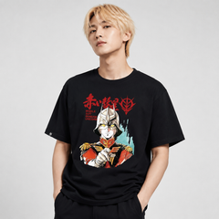 人気キャラ プリント トップス レッドコメット風 フロントプリントデザイン ユニセックス 半袖 Ｔシャツ