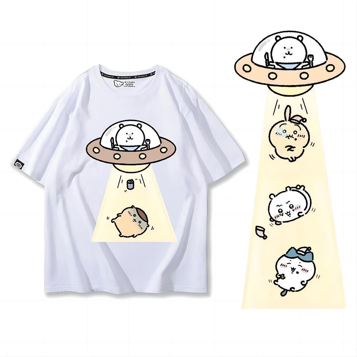 人気キャラ プリント トップス 宇宙旅行 ユニセックス 半袖Ｔシャツ