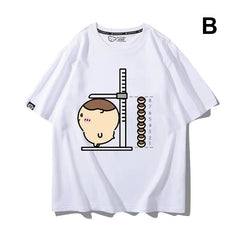 人気キャラ プリント トップス 身長を測る ‌ユニセックス 半袖Ｔシャツ