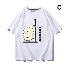 人気キャラ プリント トップス 身長を測る ‌ユニセックス 半袖Ｔシャツ