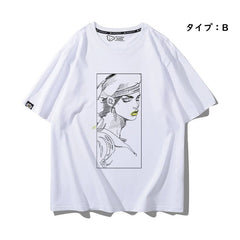 人気キャラ プリント トップス アニメ風 グラフィックプリント  ユニセックス 半袖 Ｔシャツ