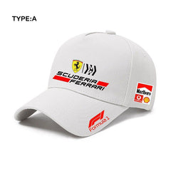 スポーツ＆カルチャー プリント 帽子 レーシングチーム風ロゴプリント ユニセックス キャップ