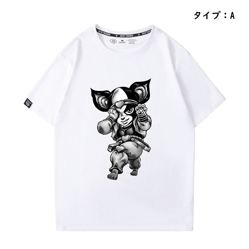 人気キャラ プリント トップス イギー ユニセックス 半袖 Ｔシャツ