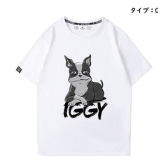 人気キャラ プリント トップス イギー ユニセックス 半袖 Ｔシャツ