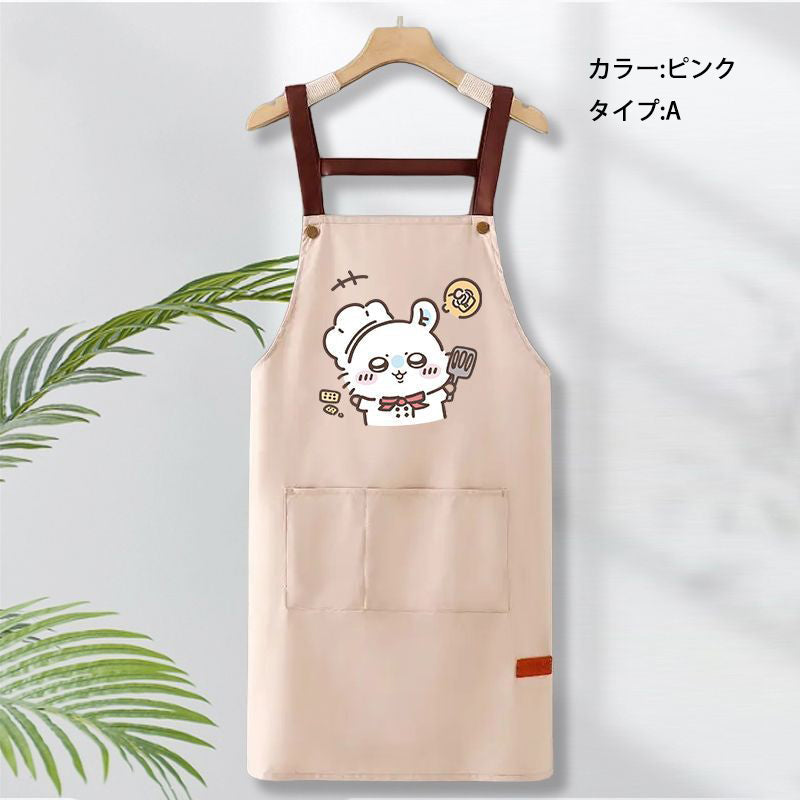 人気キャラ プリント 料理シェフ ‌ 防水 防油 手拭きタオル付き エプロン