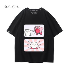 人気キャラ プリント トップス カービィと変身 ユニセックス 半袖Ｔシャツ