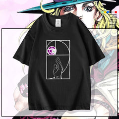 人気キャラ プリント トップス Steel Ball Run ユニセックス 半袖Ｔシャツ