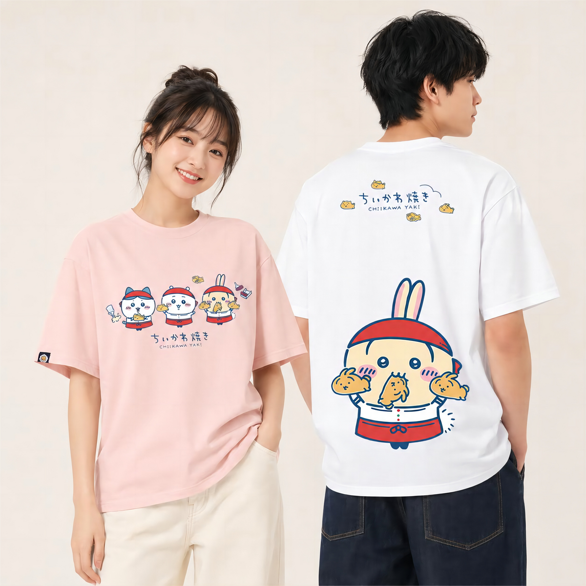 人気キャラ プリント トップス 鯛焼き ユニセックス 半袖Ｔシャツ