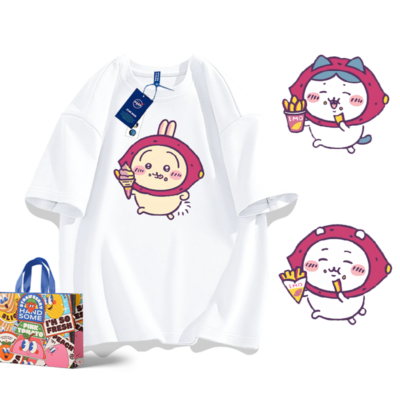 人気キャラ プリント トップス おやつ ユニセックス 半袖Ｔシャツ