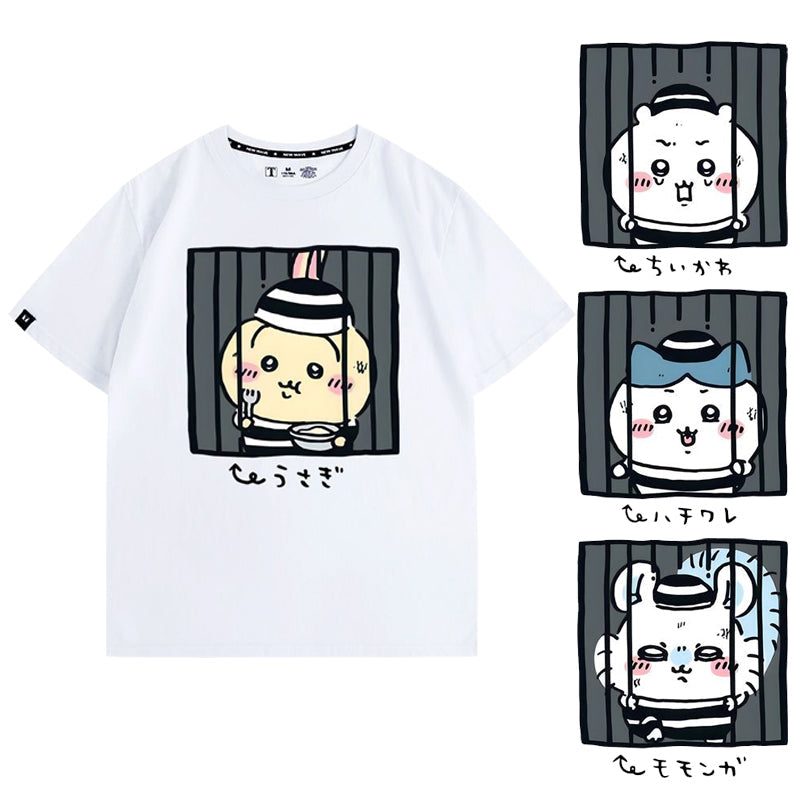 人気キャラ プリント トップス 監獄 ユニセックス 半袖Ｔシャツ