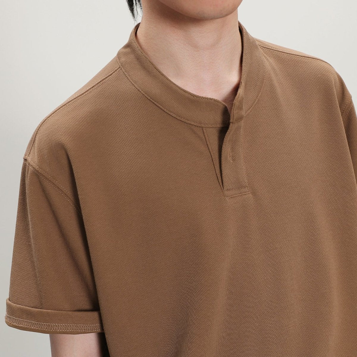 Button Crew Neck T -shirt or1500