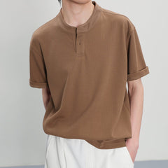 Button Crew Neck T -shirt or1500