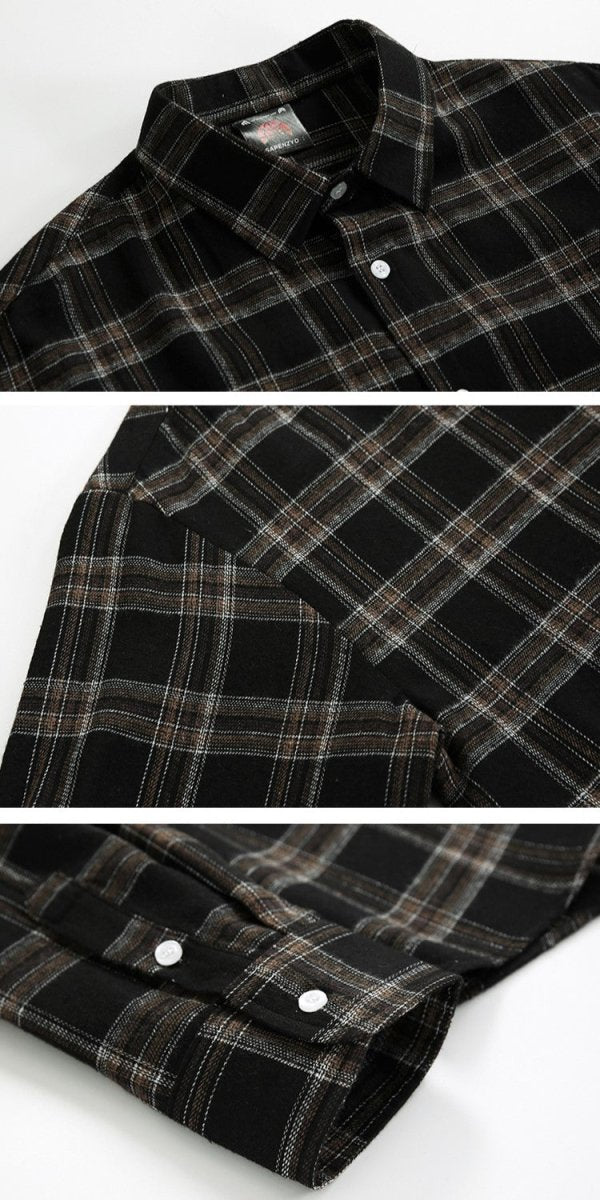 Casual check pattern shirt or1292