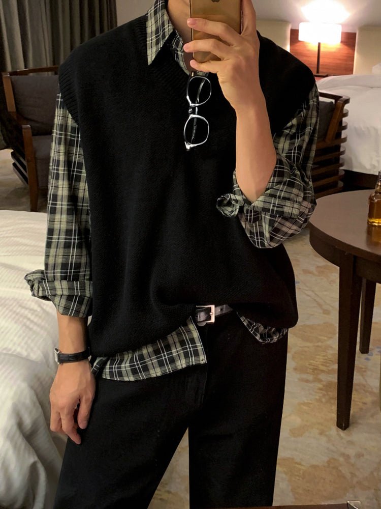 Casual long -sleeved check shirt or2597