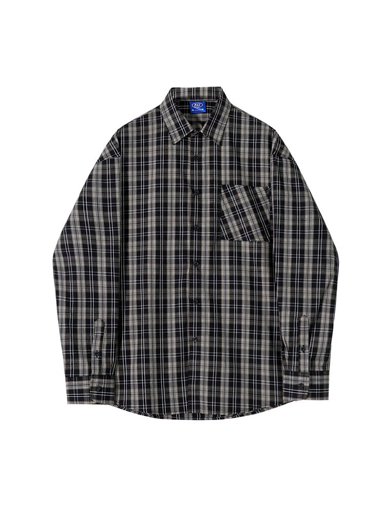 Casual long -sleeved check shirt or2597