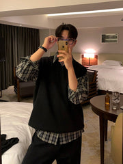 Casual long -sleeved check shirt or2597