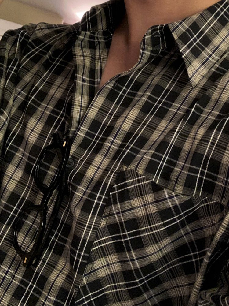 Casual long -sleeved check shirt or2597