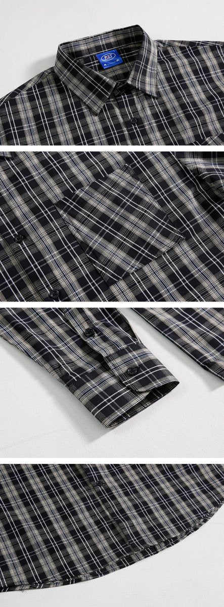 Casual long -sleeved check shirt or2597