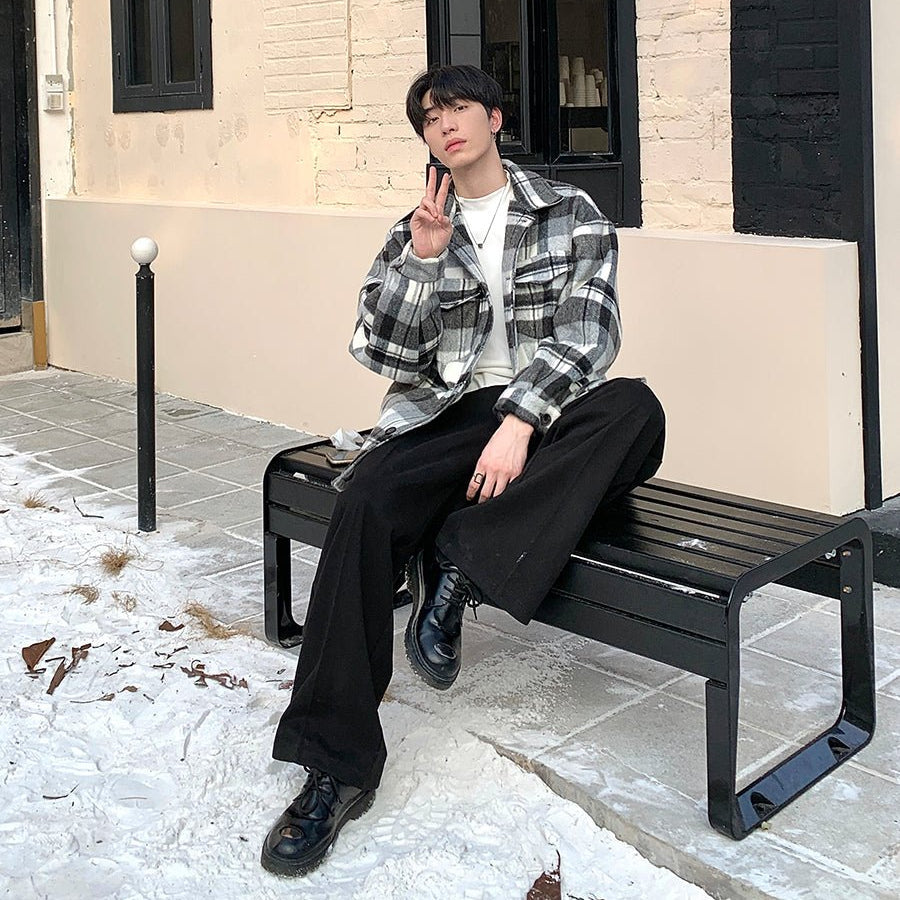 Check pattern shirt jacket or2182