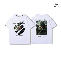 人気キャラ プリント トップス グリーンメカ グラフィックデザイン ユニセックス 半袖 Ｔシャツ