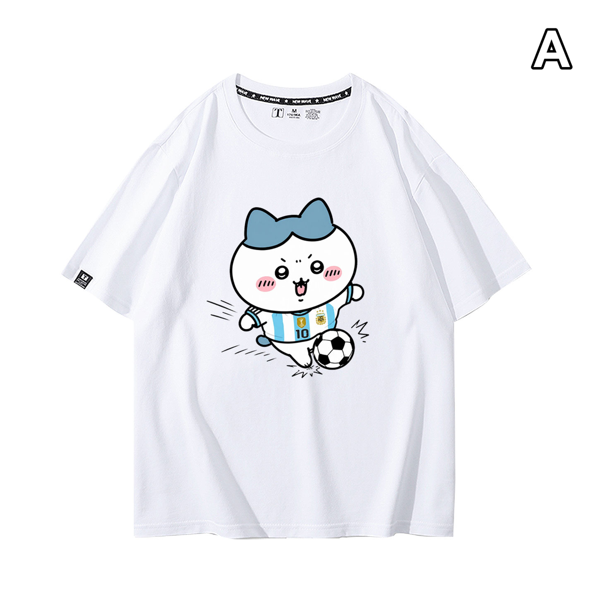 人気キャラ プリント トップス サッカーアクション スポーツプリント ユニセックス 半袖Ｔシャツ