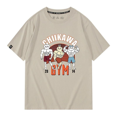 人気キャラ プリント トップス 筋肉兄貴 ユニセックス 半袖Tシャツ