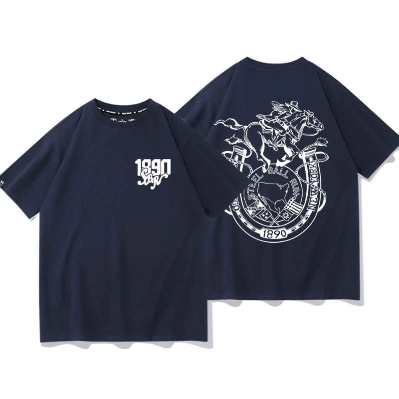 人気キャラ プリント トップス ウエスタンレース風 バックプリントデザイン ユニセックス 半袖 Ｔシャツ