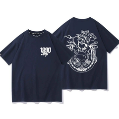 人気キャラ プリント トップス ウエスタンレース風 バックプリントデザイン ユニセックス 半袖 Ｔシャツ