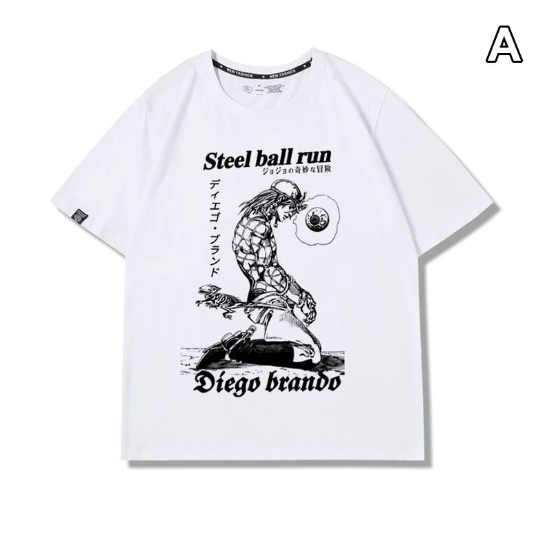 人気キャラ プリント トップス コミックアート 4タイプのフロントプリントデザイン ユニセックス 半袖 Ｔシャツ